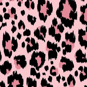 Leopard Animal Print - Black and Pink - LG