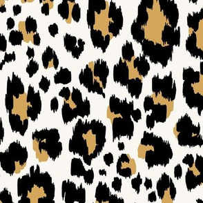 Leopard Animal Print - Black, Brown, and White  - LG