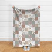 rotated 6" patchwork wholecloth: god knew our hearts needed you floral wreath