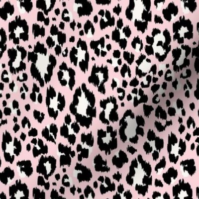Leopard Animal Print - Black on Pink Background - SM