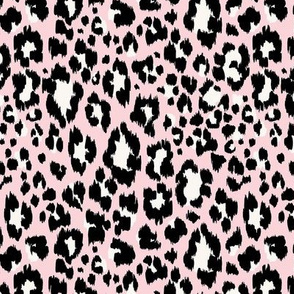 Leopard Animal Print - Black on Pink Background - SM