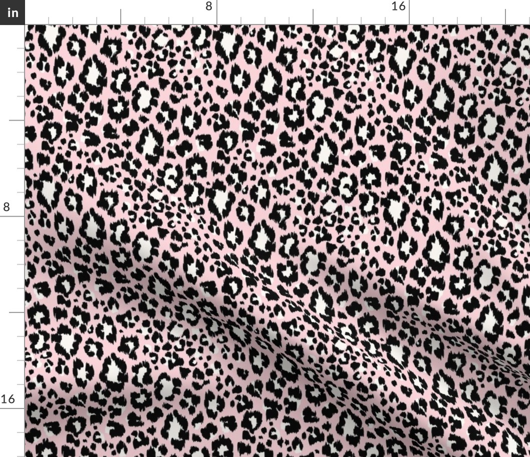 Leopard Animal Print - Black on Pink Background - SM