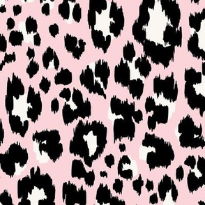 Leopard Animal Print - Black on Pink Background - LG