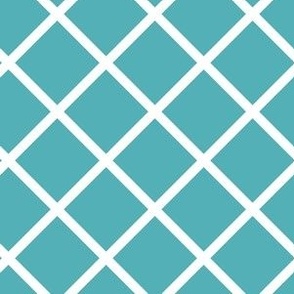 Windowpane – Diagonal – Teal/White