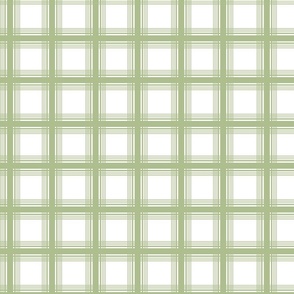 Swedish Plaid - Moss Green and White 