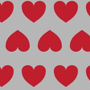 Mirror Hearts - RED on Ultimate Grey