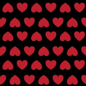 Alternating  Hearts - RED on black