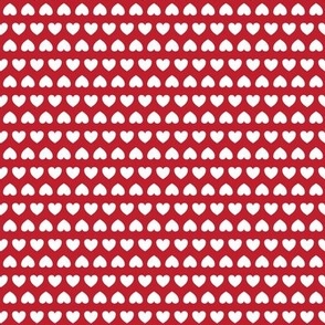 Mirror hearts - white on RED - retro 80s hearts - small scale