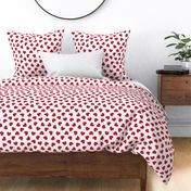 Tumbling heart pattern - red on white