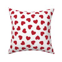 Tumbling heart pattern - red on white