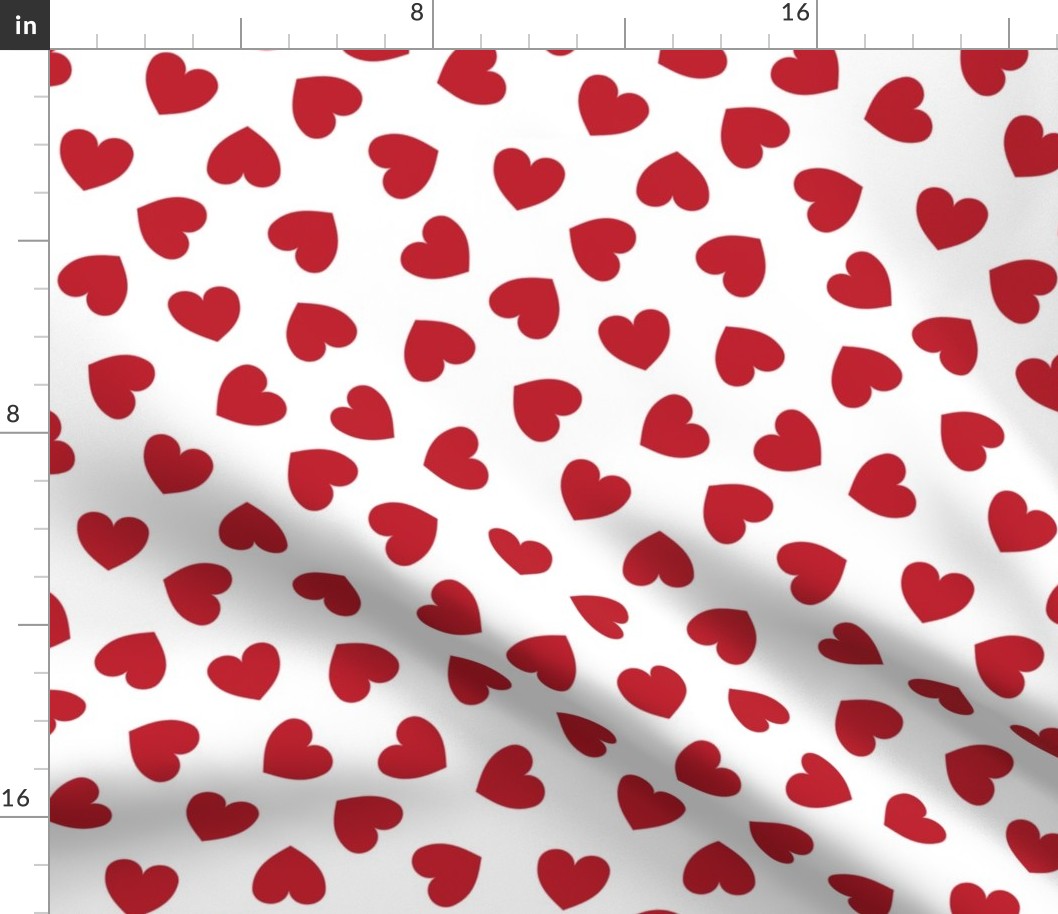 Tumbling heart pattern - red on white