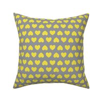 Alternating hearts - illuminating yellow on ultimate grey