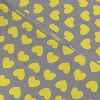 Alternating hearts - illuminating yellow on ultimate grey