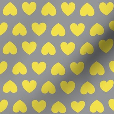 Alternating hearts - illuminating yellow on ultimate grey