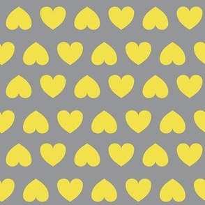 Alternating hearts - illuminating yellow on ultimate grey