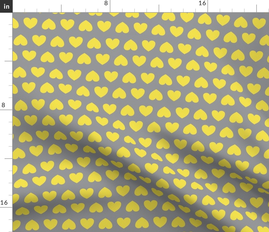 Alternating hearts - illuminating yellow on ultimate grey