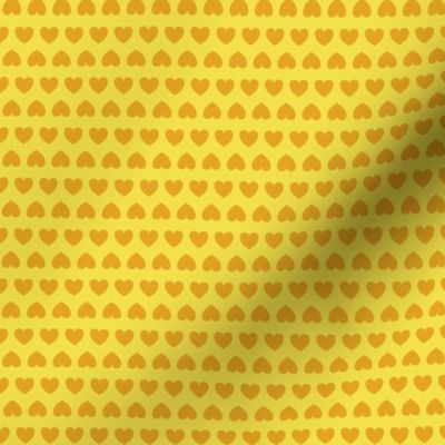 Mirror hearts - marigold on illuminating yellow - small scale