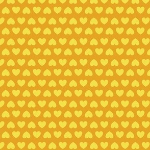 Alternating hearts - illuminating yellow on marigold orange - small scale