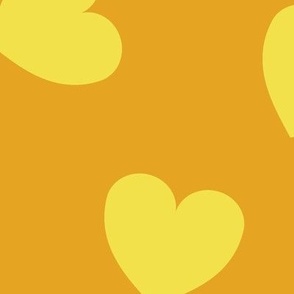 Tumbling heart pattern - illuminating yellow on goldenrod