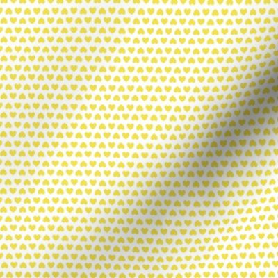 Alternating hearts - lemon yellow on white