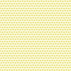 Alternating hearts - lemon yellow on white