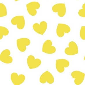 Tumbling heart pattern - illuminating yellow on white