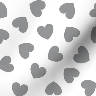 Tumbling heart pattern - ultimate grey on white