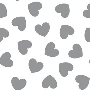 Tumbling heart pattern - ultimate grey on white