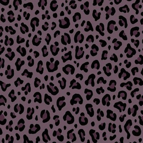 ★ LEOPARD PRINT in GRAYISH PLUM ★ Small Scale / Collection : Leopard spots – Punk Rock Animal Print