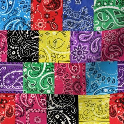 Patchwork of Bandanas Paisley