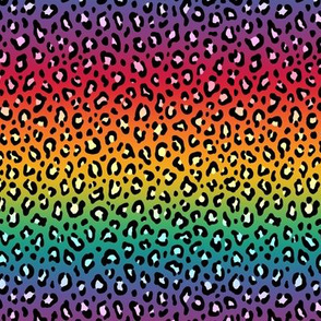 ★ RAINBOW LEOPARD PRINT ★ Horizontal Gradient + Pastels and Black / Tiny Scale / Collection : Leopard spots – Punk Rock Animal Prints