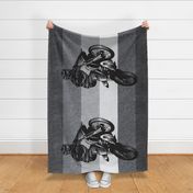 Motocross Minky Grey 1 yard rotated - 54 x 36 inches