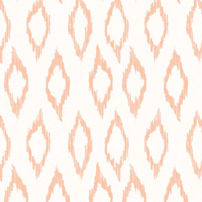 Sketchy Ikat Argyle Diamond - white & peach