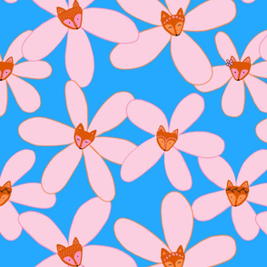 Pink and Blue Foxy Flowers 