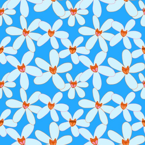 Blue Foxy Flowers medium scale 