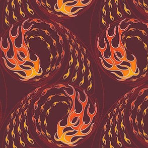 ★ HOT ROD FLAMES ★ Red, Orange, Yellow, Burgundy - Small Scale / Collection : On fire -Burning Prints