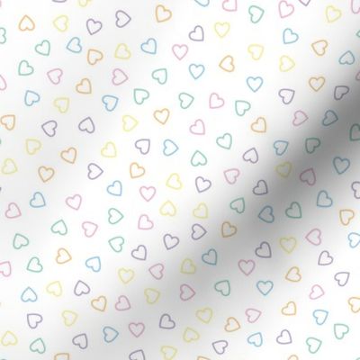 Kawaii Pastel Rainbow Candy Hearts (Outlined)