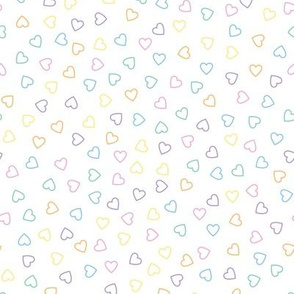 Kawaii Pastel Rainbow Candy Hearts (Outlined)