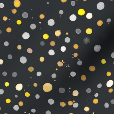 Confetti dots Yellow gray Anthracite