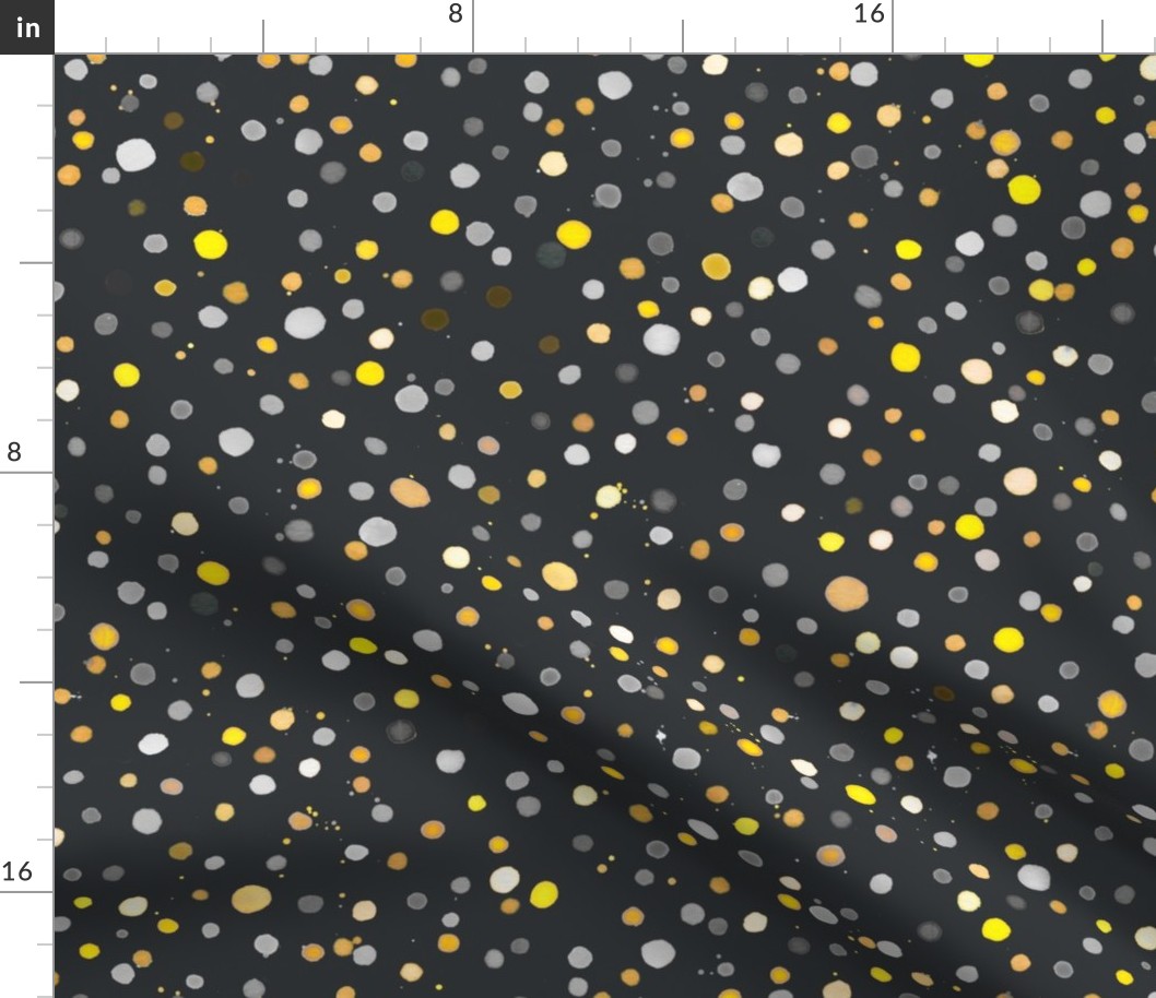 Confetti dots Yellow gray Anthracite