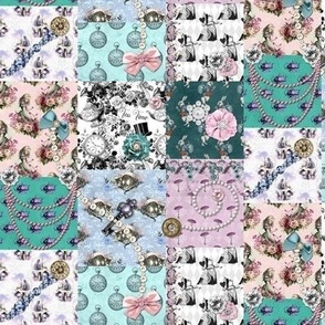 Alice in Wonderland patchwork with accents
