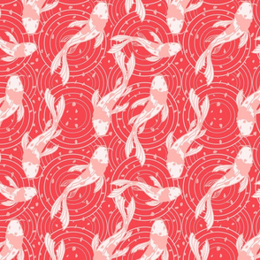 Koi fish blossom pink