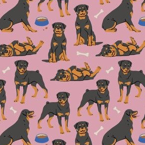 Rottweilers & bones - Small - Pink