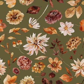 Vintage Fall Floral / Mossy Oak