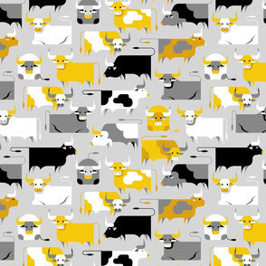 yellow gray oxen