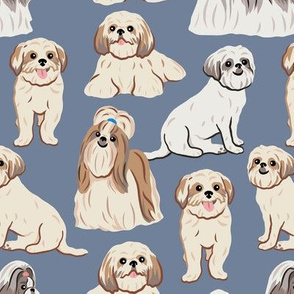 Shih Tzu Dogs - Large - Gray