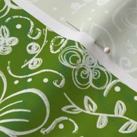 Flower Doodles All Day - Spring Green Large Scale