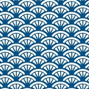Seigaiha - Japanese style fabric in trendy 2021 colors - French Blue and White