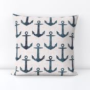 Chevron Anchor Ink Linen