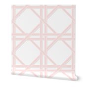blush pink over taupe pink cane rattan trellis large scale